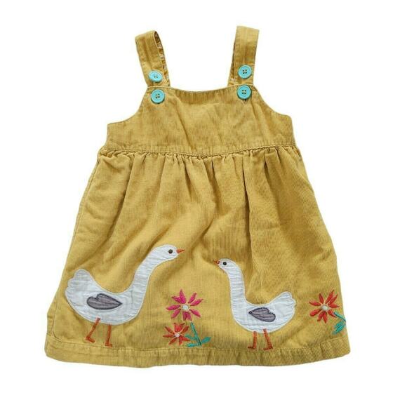 Mini Boden Yellow Corduroy Goose Pinnie - Picture 1 of 7